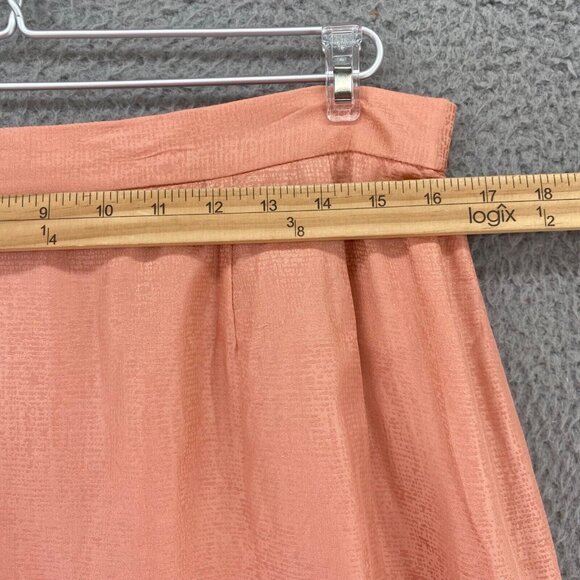 Adrianna Papell Skirt Womens 16W Plus Silk Pink Textured Midi Straight Everyday - Picture 8 of 10